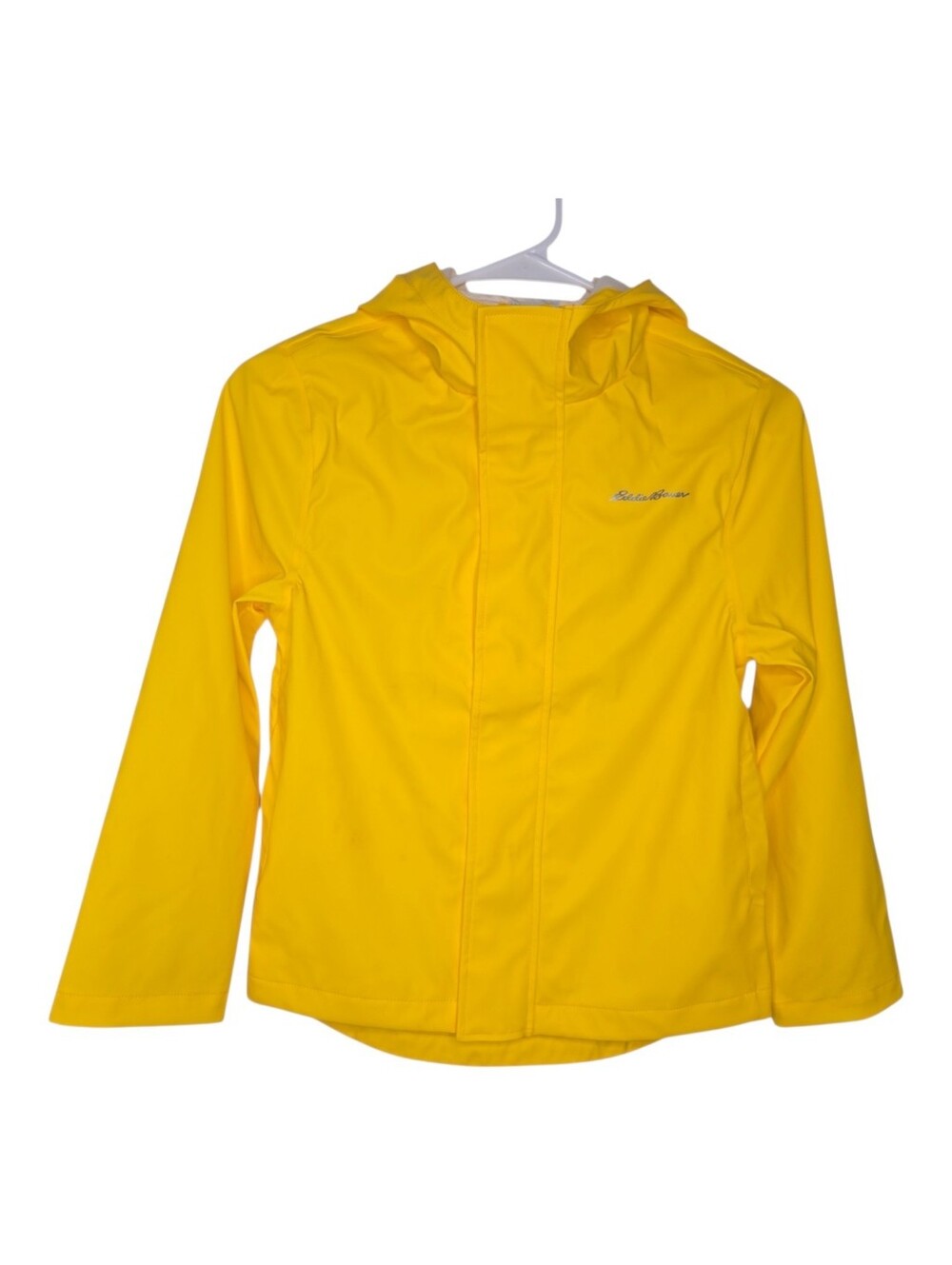 Eddie Bauer Kids Youth Yellow Rock Skipper Hooded Rain Slicker Jacket Small 7/8